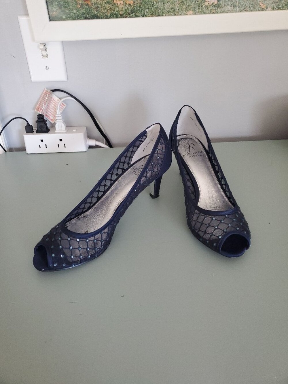 Navy Glitter Heels